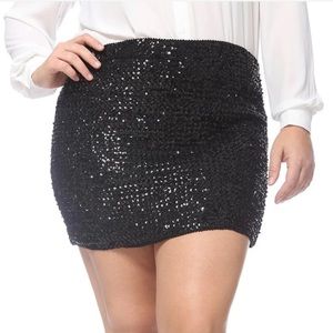 Anna Kaci Sequin Stretch Pencil skirt